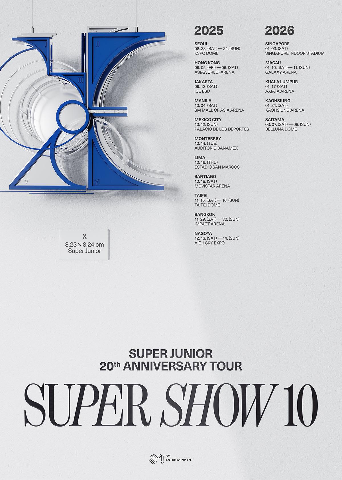 Póster de la gira Super Junior 20º Aniversario TOUR "SUPER SHOW 10" 2026